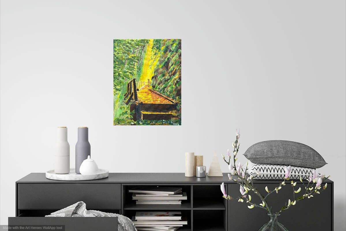 Golden Light on a Tropical New England Hike -- SOLD